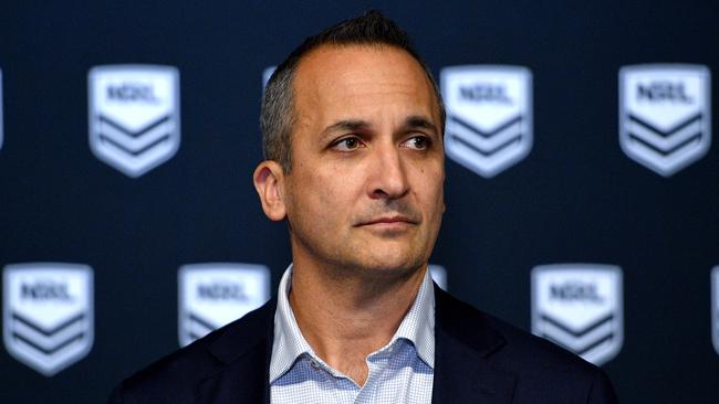 Interim NRL CEO Andrew Abdo is determined to keep the game running. Picture: AAP/Dan Himbrechts