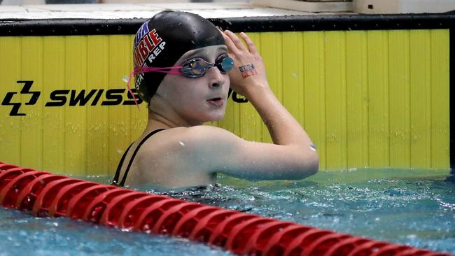 A Knox Pymble swimmer in the relay.