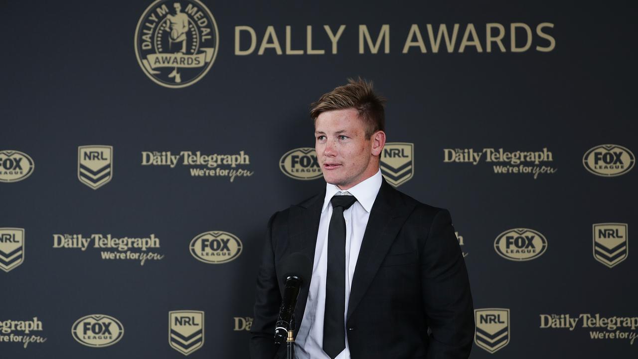 Harry Grant talks to media before the Dally M Awards at Fox Sports Studios on Monday night. (Photo by Mark Metcalfe/Getty Images)