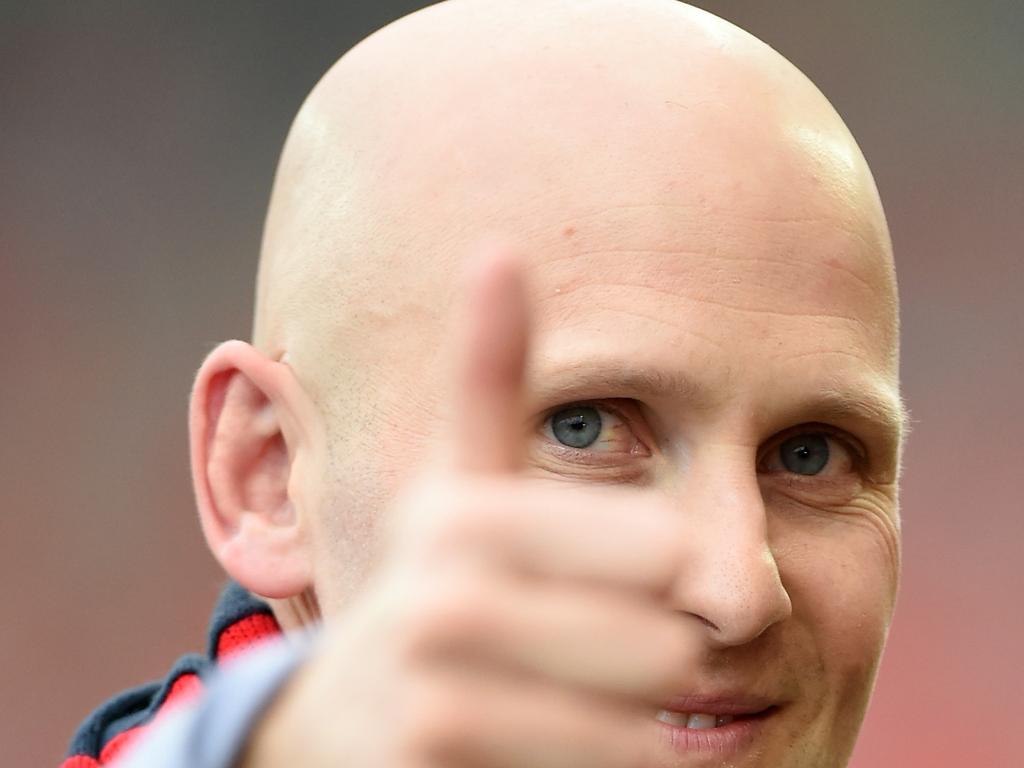 Gary Ablett Jr after receiving his life membership during the Gold Coast Suns and Geelong Cats game at Metricon Stadium in August. Picture: Matt Roberts/Getty Images.