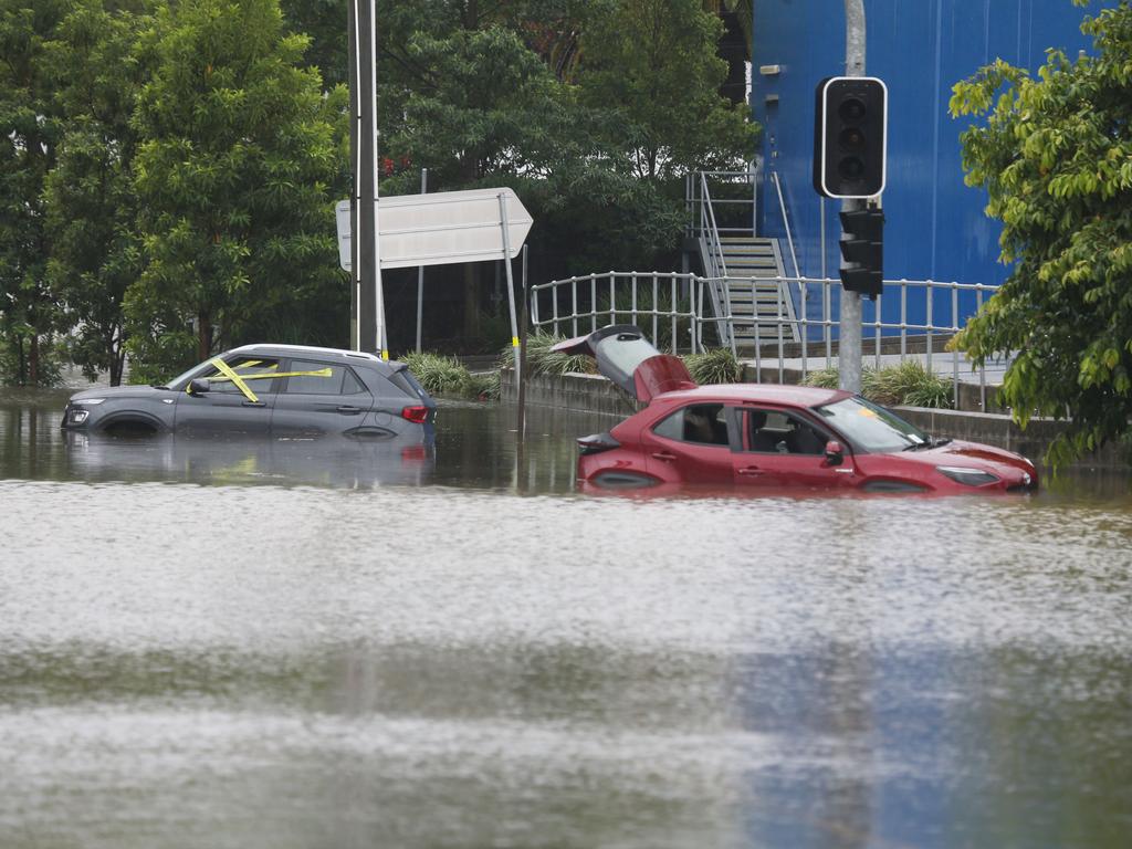 Flooding at Windsor in Brisbane’s inner north on Monday. Picture: Annette Dew