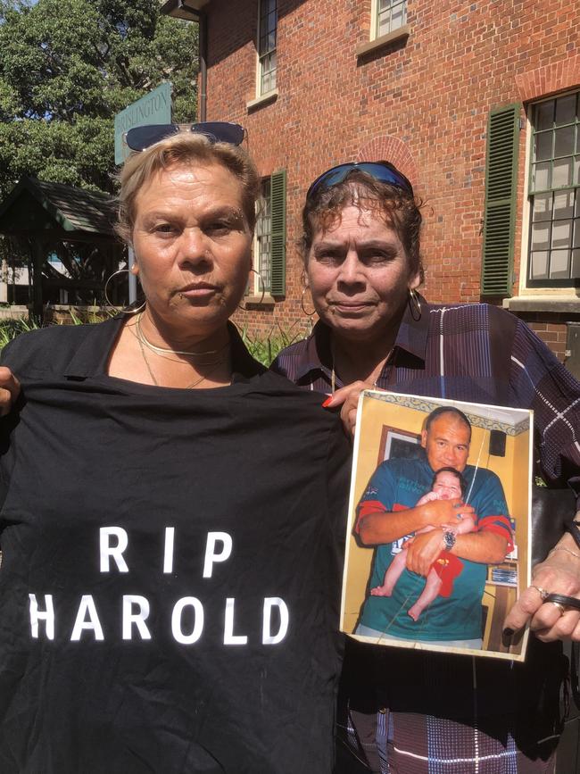 Harold Chatfield's sister Jackie Evans and fiancee Tracey Anne Madden outside Parramatta District Court.