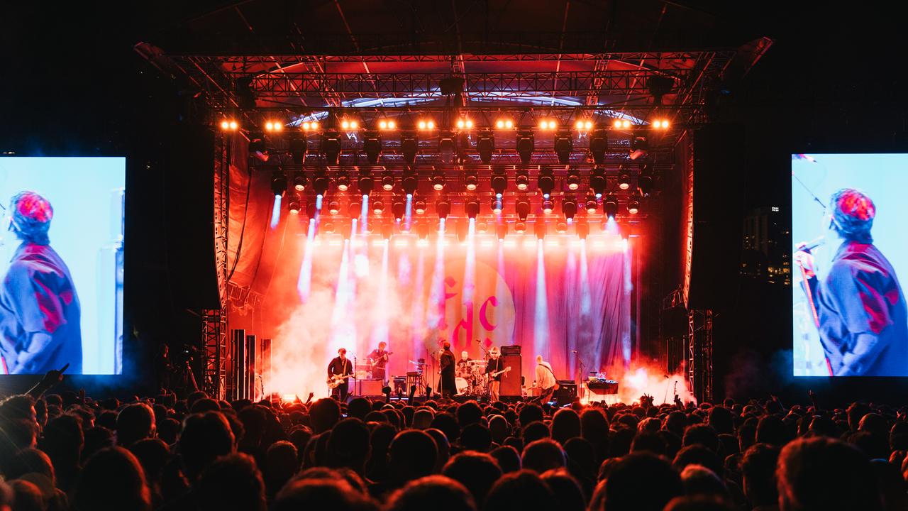 Fontaines DC at the Sydney Opera House Forecourt. Picture: Mikki Gomez