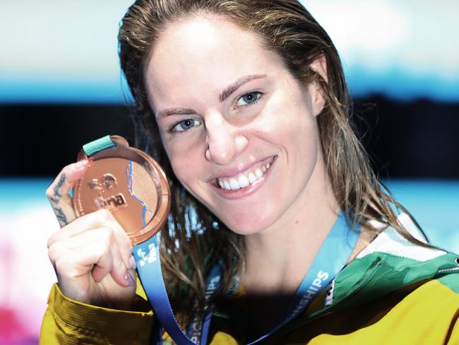 Emily Seebohm returned to the podium at the FINA World Championships in Budapest.