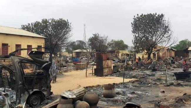 Fighting has left a trail of destruction across the nation, including this market area in al-Fasher that was destroyed in September 2023. Picture: AFP