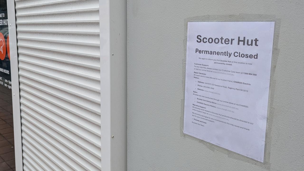 Scooter Hut Adelaide has abruptly closed. Picture: Darren Chaitman