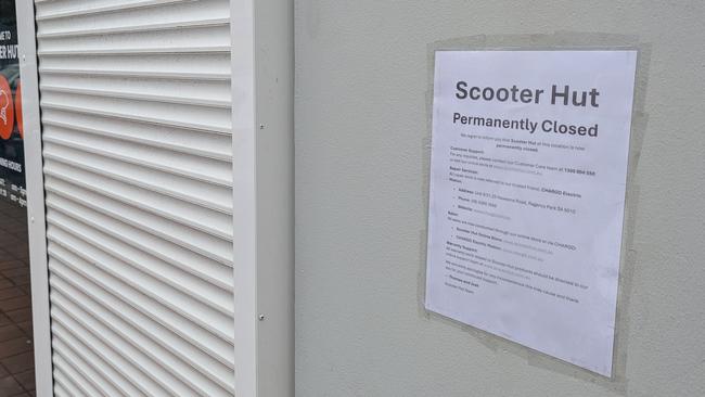 Scooter Hut Adelaide has abruptly closed. Picture: Darren Chaitman