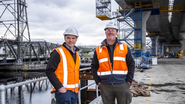 Bridgewater Bridge Project Director Ben Maloney with Project Manager Craig Ferguson. Picture: Caroline Tan