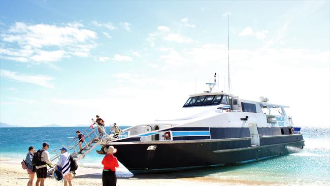 Master Reef Guide and marine biologist Alessandra Giannascoli takes visitors on a tour of the thriving underwater life at Normanby Islands, part of the Frankland Islands group on the Great Barrier Reef. PICTURE: CHRIS CALCINO