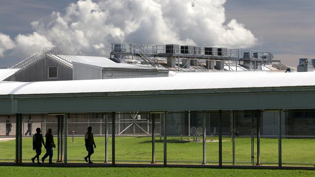 Prisoners walking inside Lotus Glen. Picture: Marc McCormack.