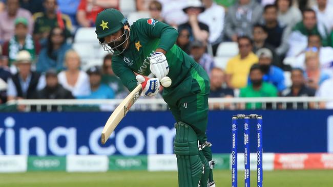 Hafeez would go on to score a crucial 84. Picture: AFP