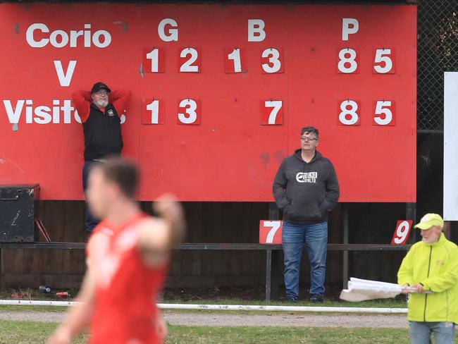 Football  GDFL - Corio v Inverleigh.all that for a draw  85 points each corio 12 . 13 . 85 to Inverleigh 13.7 85Picture: Mark Wilson
