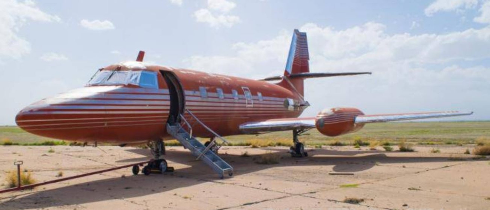 It’s up for sale, but currently has no bids. It has been sitting idly in a desert in Roswell, New Mexico and is a little worse for wear. Picture: GWS Auctions