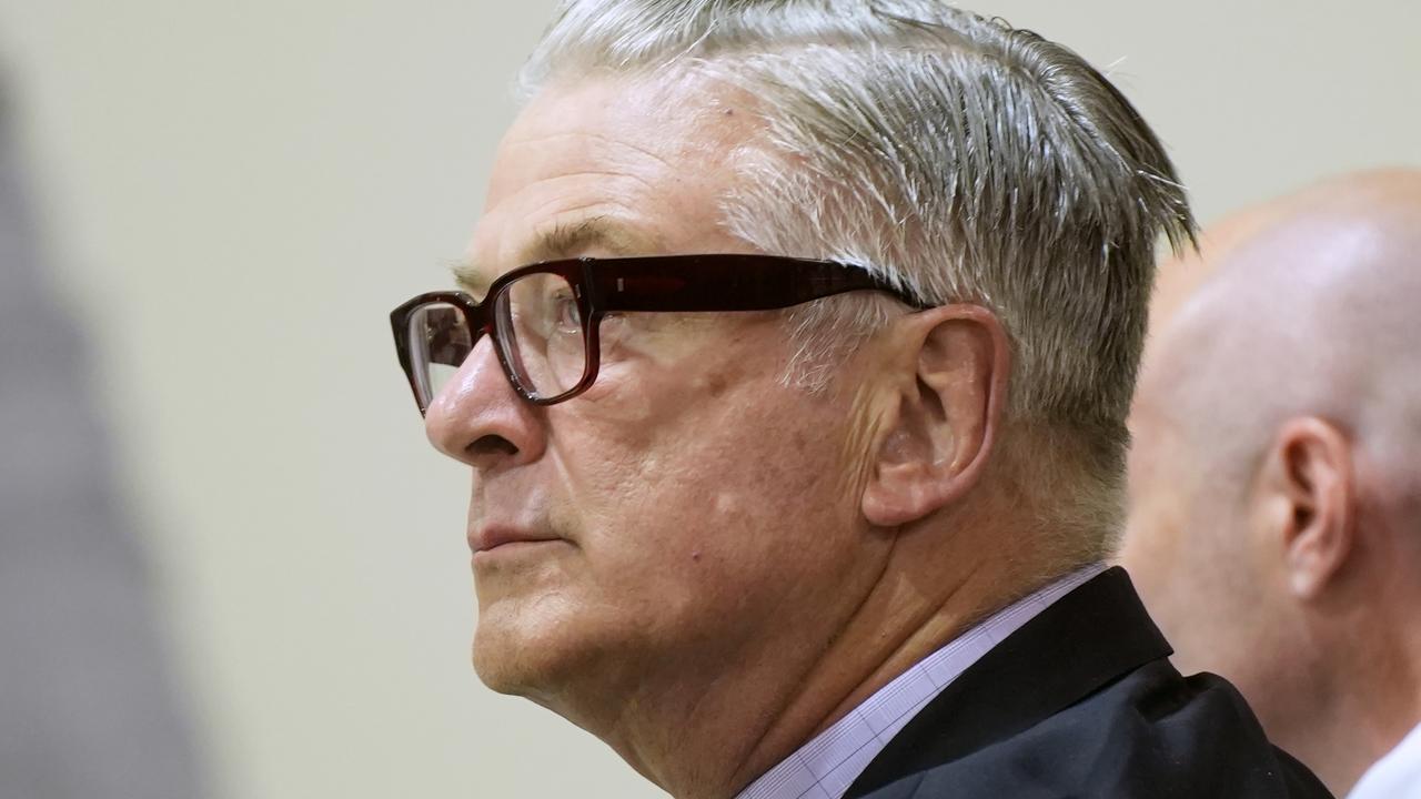 Actor Alec Baldwin looks on during his trial for involuntary manslaughter, before the case was dismissed. Picture: Ramsay de Give / Pool / AFP