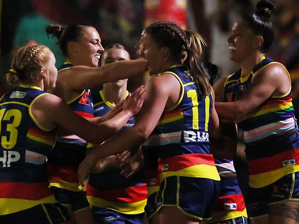 The Crows managed their one goal in the second half. Picture: James Elsby/AFL Photos via Getty Images