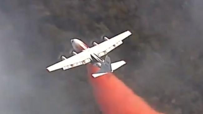 Aerial fire fighting south of Ballarat on Thursday. Picture: Channel 7