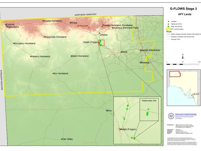 Some of the 11 drill sites on the APY Lands.