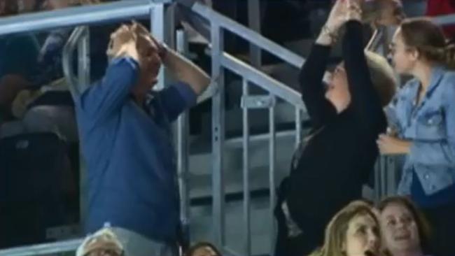 Robyn and Steve in disbelief at the stunning result. Pic: 7 News