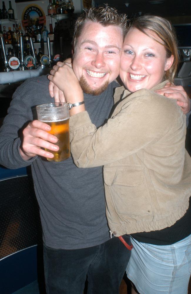 Siblings Stuart and Jocelyn Campbell enjoy their night a Vibes nightclub in July 2004. Picture: Sharyn Rosewarne.