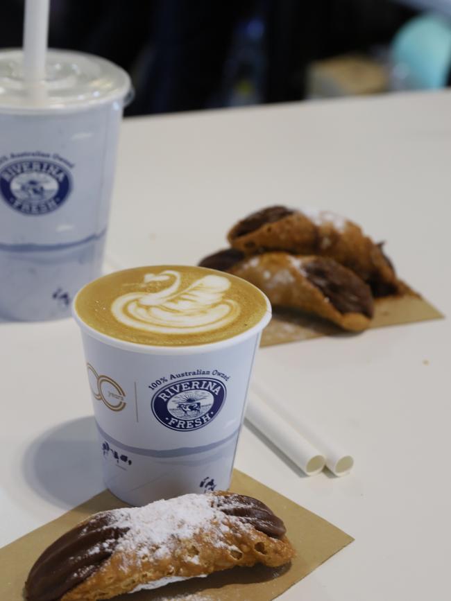 Riverina Fresh’s coffee and cannoli. Picture: Jenifer Jagielski