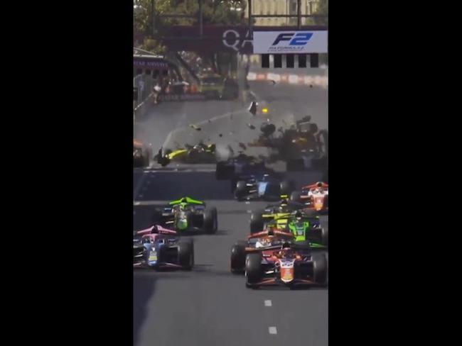 Horror start crash rocks F2