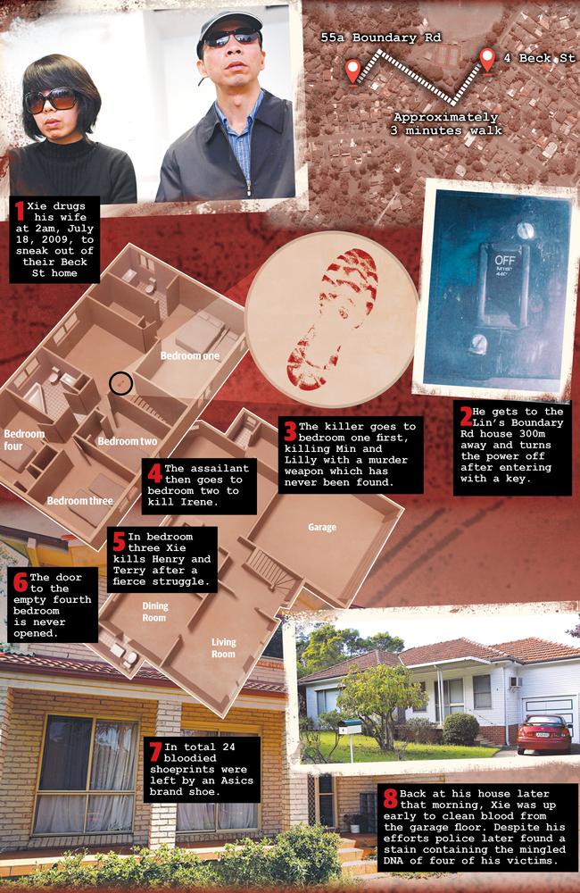 How Xie committed the Lin family murders.