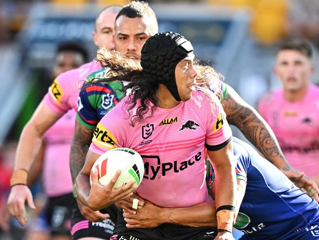 Jarome Luai states his origin case. Picture: Bradley Kanaris/Getty Images