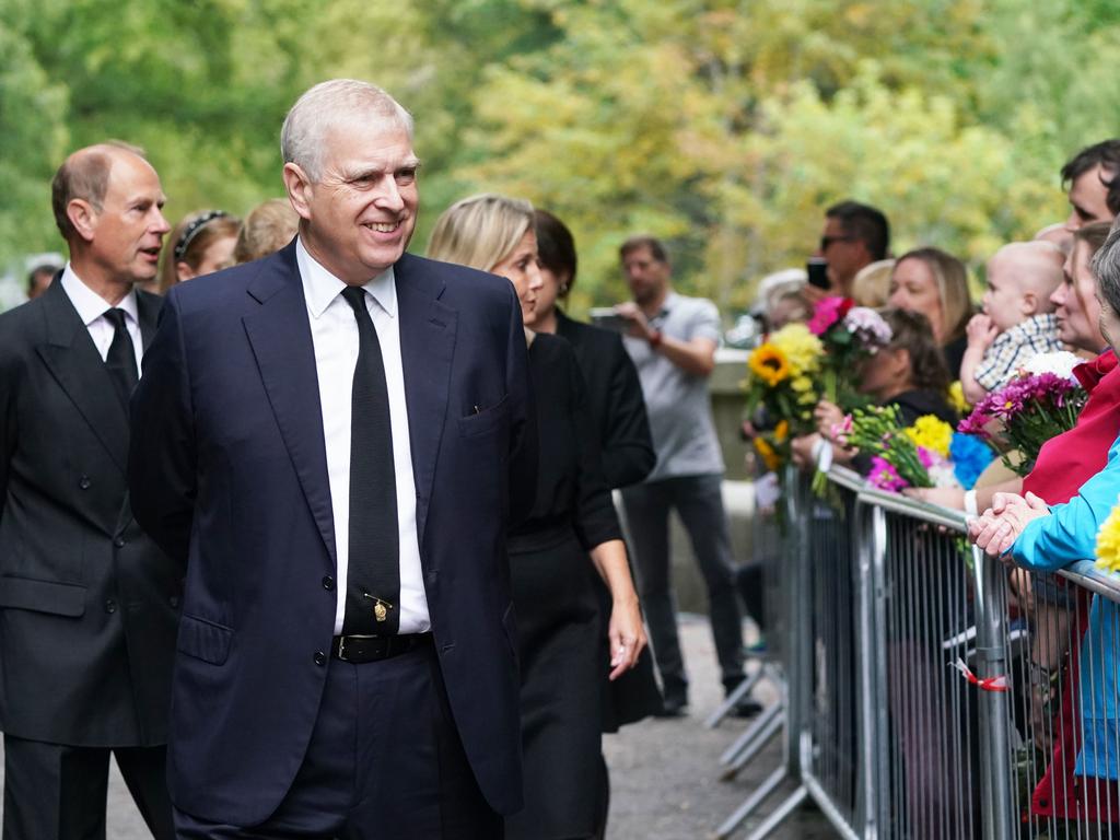 Prince Andrew, who is rarely seen in public, smiled and thanked wellwishers who lined the streets at Balmoral. Picture: Getty Images