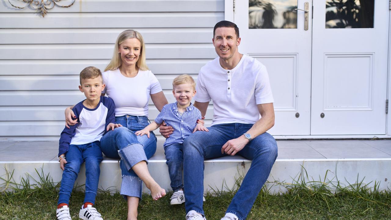 Matt and Dani Weston with son Jacob, 6, who was diagnosed with acute lymphoblastic leukaemia and his younger brother Joshua, 3. Picture: Supplied