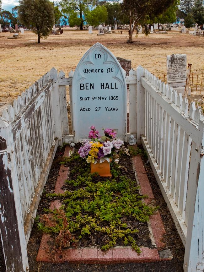 Ben Hall’s well-tended grave today in Forbes cemetery. Picture: Alamy