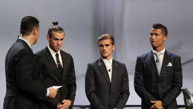 Gareth Bale, Antoine Griezmann and Cristiano Ronaldo.