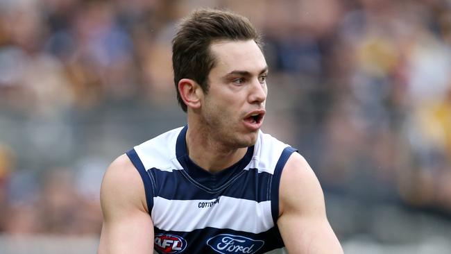 Former Geelong gun Daniel Menzel has pulled on the blue and white hoops for Coorong this season. Picture: Michael Klein