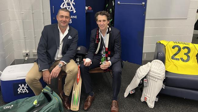 Cos Cardone and Luke Tunnecliffe inside the MCG.