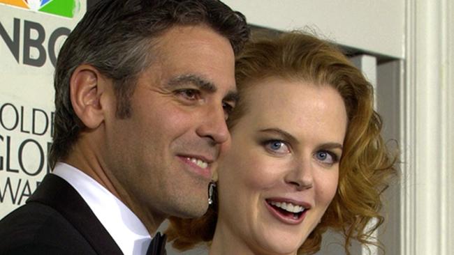 Clooney and Nicole Kidman in Los Angeles in 2001. Picture: AFP