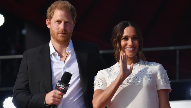 Harry and Meghan during the Global Citizen Live festival in New York. Picture: AFP