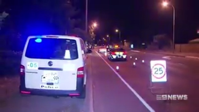 Moment a driver hits cop car, tries to flee RBT (9 News)