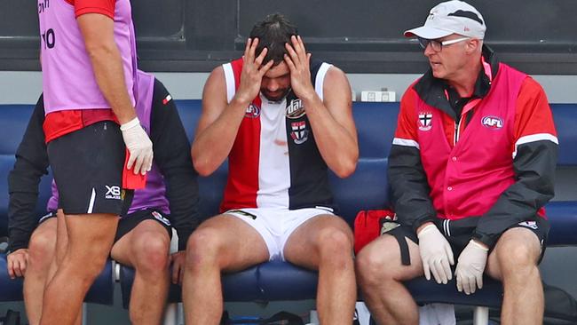 Paddy McCartin of the Saints failed a concussion test midway through the second quarter