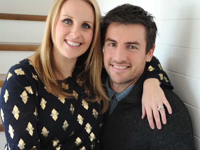 Darren and Dee Jolly of the current The Block series pose at their apartment at Prahran. Picture: Andrew Henshaw