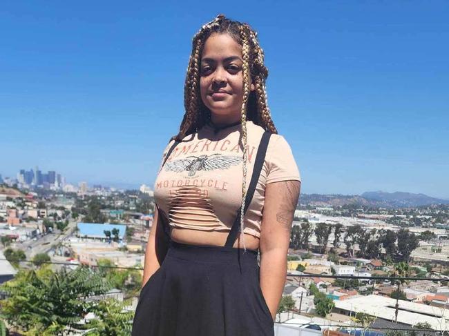 De'ona Bonsiero from Melbourne in Florida says she wore the same shoes for four years so she could save money to pay for power bills. Picture: Supplied