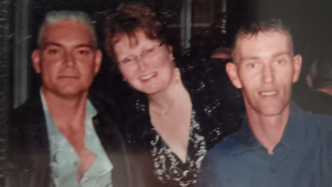 Carolyn Powell with her brother Alan and late brother, Shane. Picture: Supplied