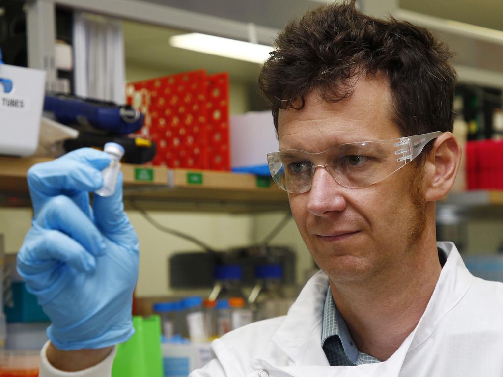 Associate Professor Keith Chappell with the Clamp2 vaccine. Picture: Tertius Pickard/NCA NewsWire