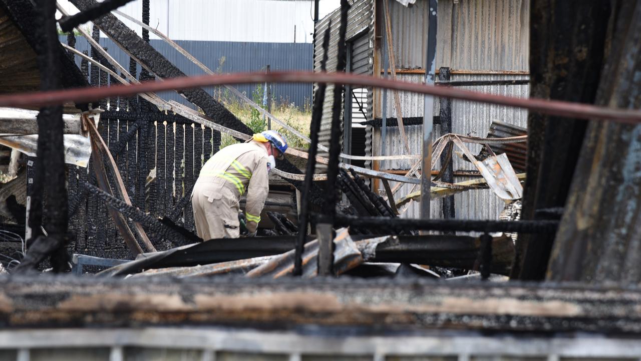 Fire aftermath at 385-387 Hobart Rd, Youngtown, January 22, 2023. Picture: Alex Treacy