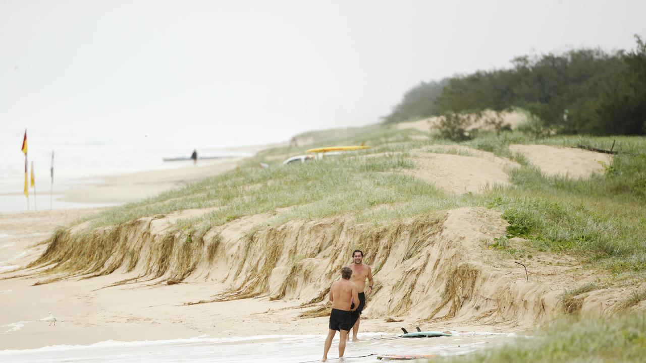 Beach erosion at Sunshine Beach. Picture Lachie Millard