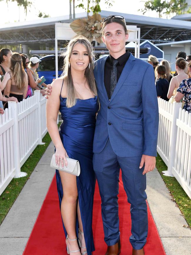 Kiama Cooper and Kyle Dowling at the 2023 Caloundra State High School Year 12 formal. Picture: Patrick Woods.