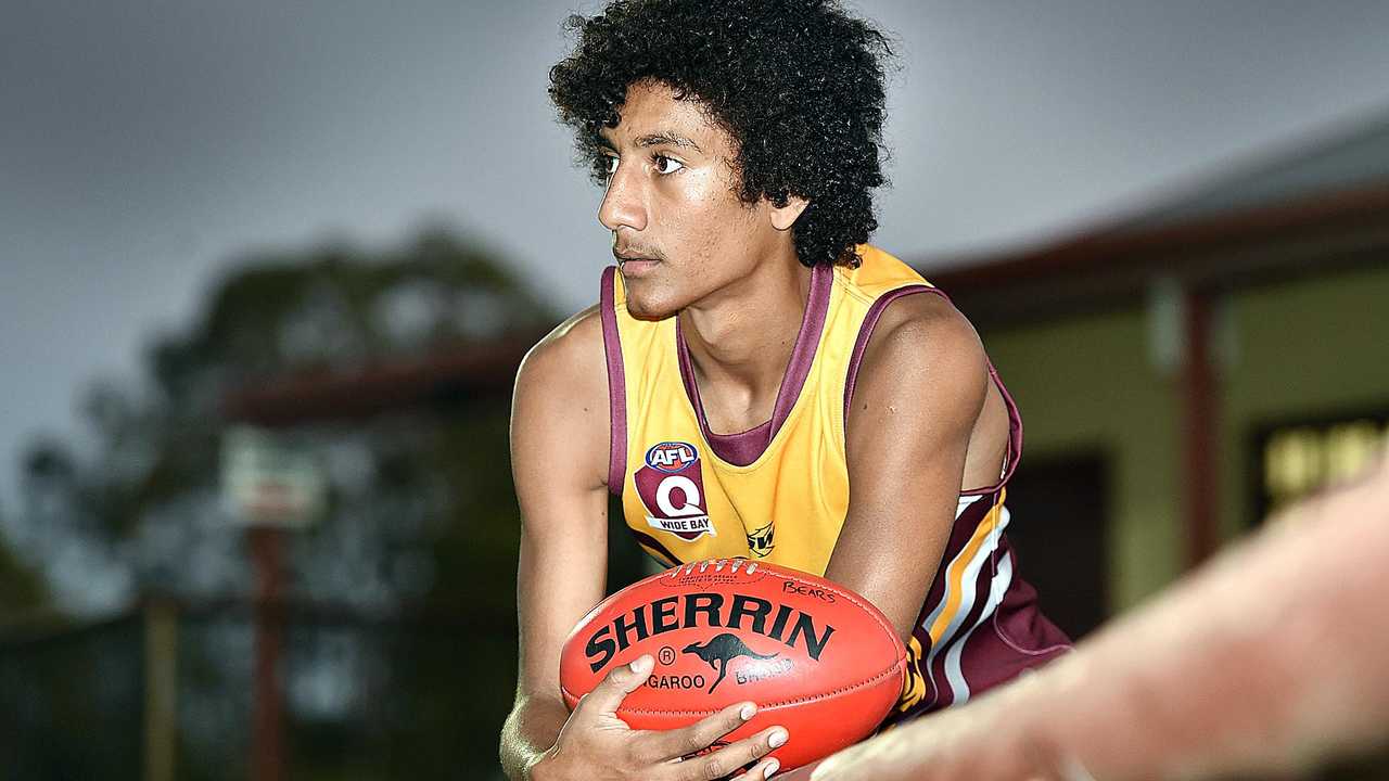 Afl player - 15 yr old Bruce Reville.Photo: Alistair Brightman / Fraser Coast Chronicle. Picture: Alistair Brightman