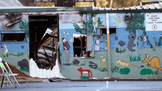 A classroom at Antonio Park Primary was extensively damaged by fire. Picture: David Crosling