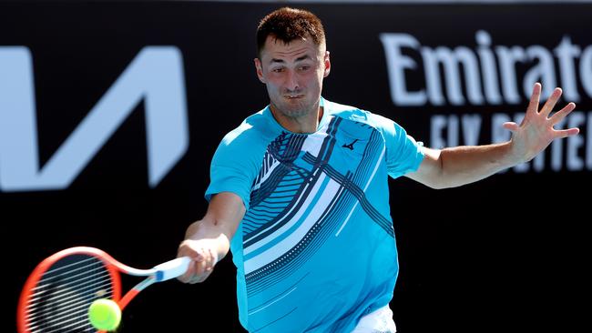 Bernard Tomic in last year’s Australian Open. Pic: Michael Klein