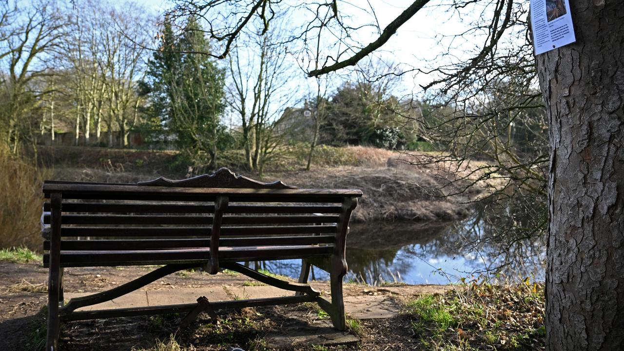 The bench where Nicola’s phone and dog's harness were found. Picture: Paul Ellis / AFP