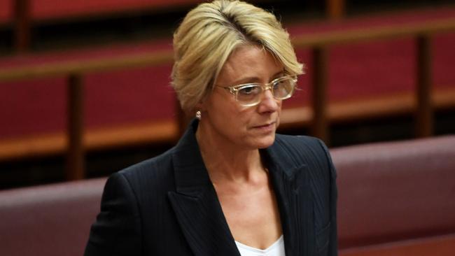 Senator Kristina Keneally in the Senate at Parliament House on Monday. Picture: Tracey Nearmy/Getty