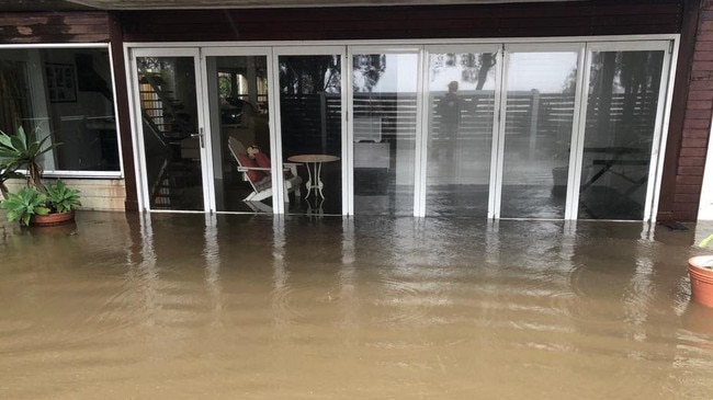 Flooding at the Central Coast home of Olympians. Pics: Supplied